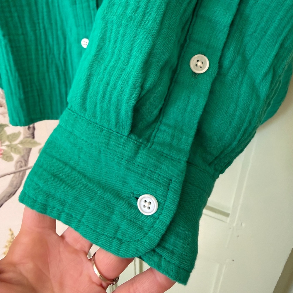 NWT J. Crew Double Gauze Button-up Shirt - Picture 4 of 7